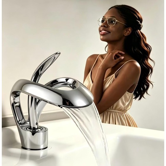 R27 Chrome and black basin mixer ,china